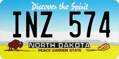 ND license plate INZ574
