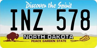 ND license plate INZ578