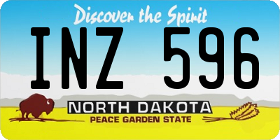 ND license plate INZ596