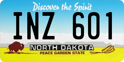 ND license plate INZ601