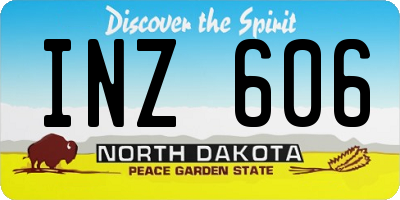 ND license plate INZ606