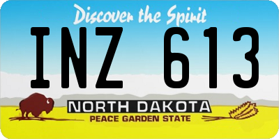 ND license plate INZ613
