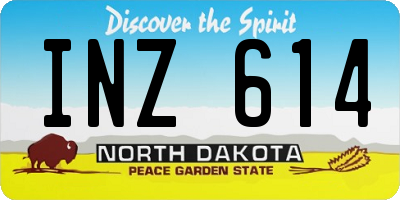 ND license plate INZ614