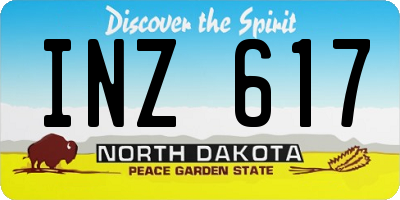 ND license plate INZ617