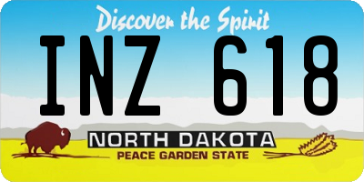 ND license plate INZ618