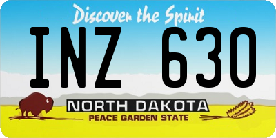 ND license plate INZ630