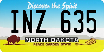 ND license plate INZ635