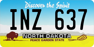 ND license plate INZ637