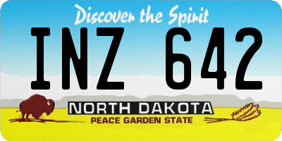 ND license plate INZ642