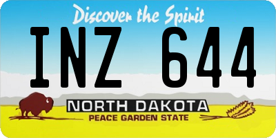 ND license plate INZ644