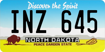 ND license plate INZ645