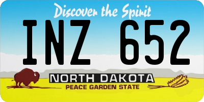 ND license plate INZ652
