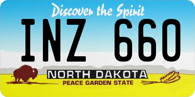 ND license plate INZ660