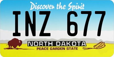 ND license plate INZ677
