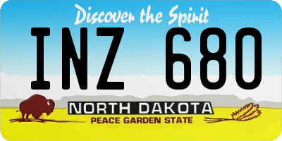 ND license plate INZ680