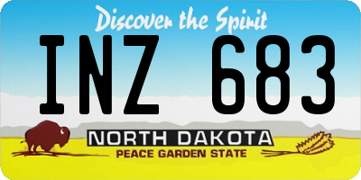 ND license plate INZ683