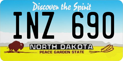 ND license plate INZ690
