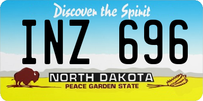 ND license plate INZ696