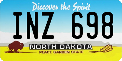 ND license plate INZ698
