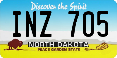 ND license plate INZ705
