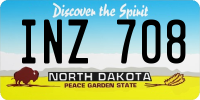 ND license plate INZ708
