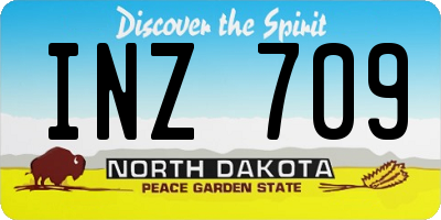 ND license plate INZ709