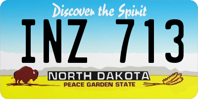 ND license plate INZ713