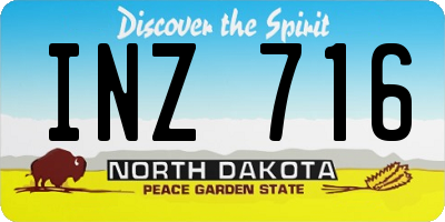 ND license plate INZ716