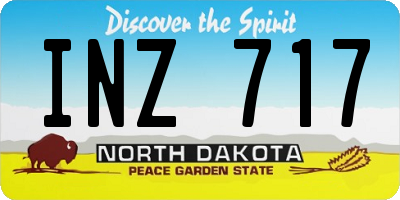 ND license plate INZ717