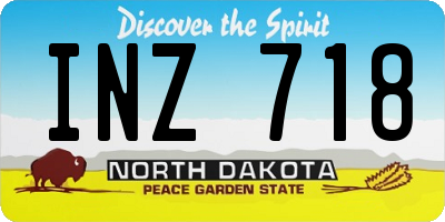 ND license plate INZ718