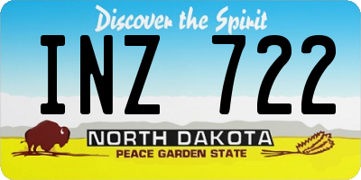 ND license plate INZ722