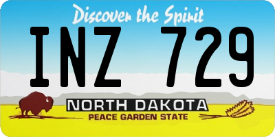 ND license plate INZ729