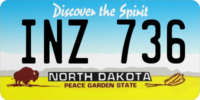 ND license plate INZ736