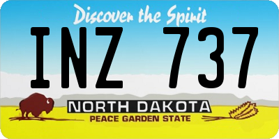 ND license plate INZ737