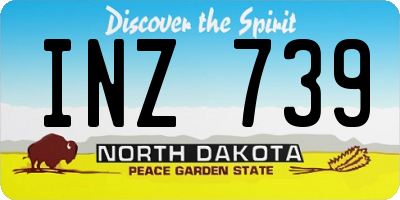 ND license plate INZ739
