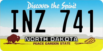 ND license plate INZ741