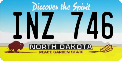 ND license plate INZ746