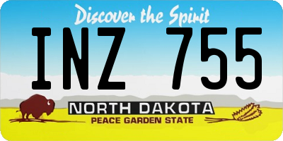 ND license plate INZ755