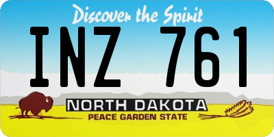 ND license plate INZ761