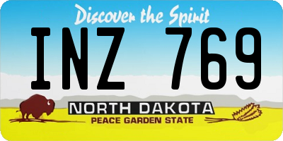 ND license plate INZ769
