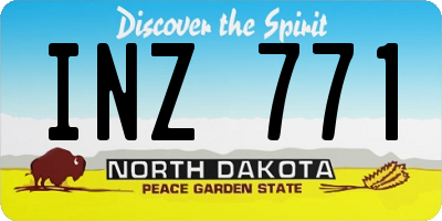 ND license plate INZ771