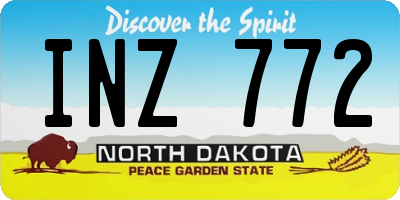 ND license plate INZ772