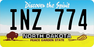 ND license plate INZ774