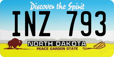 ND license plate INZ793