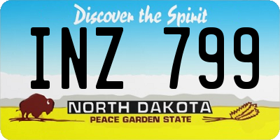 ND license plate INZ799