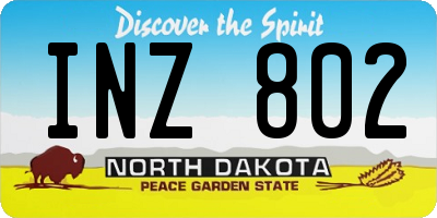 ND license plate INZ802