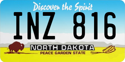 ND license plate INZ816