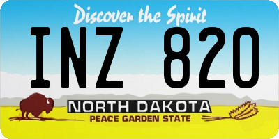 ND license plate INZ820