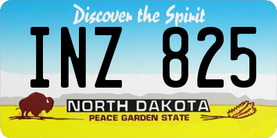 ND license plate INZ825