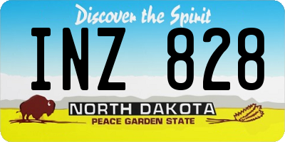 ND license plate INZ828